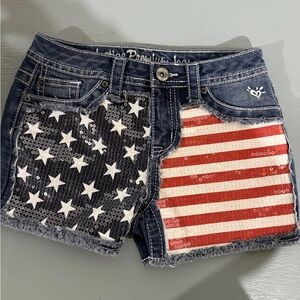 American flag Jean shorts